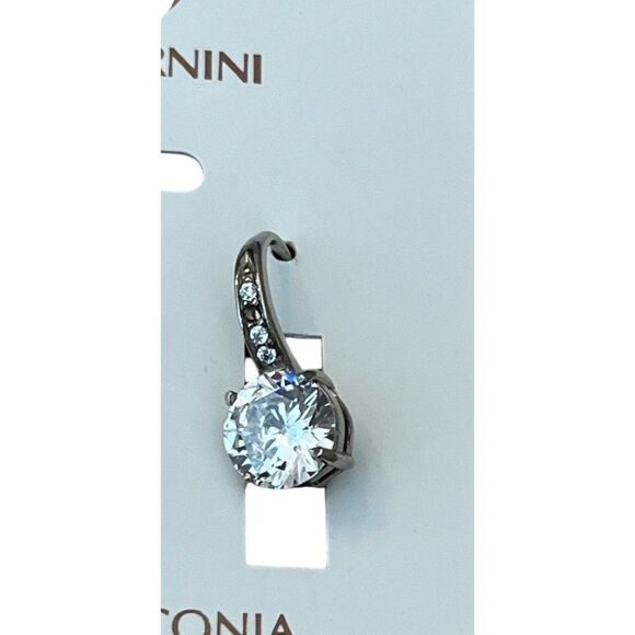 Giani Bernini Cubic Zirconia Leverback Earrings Sterling Silver New FLAW - Picture 3 of 3